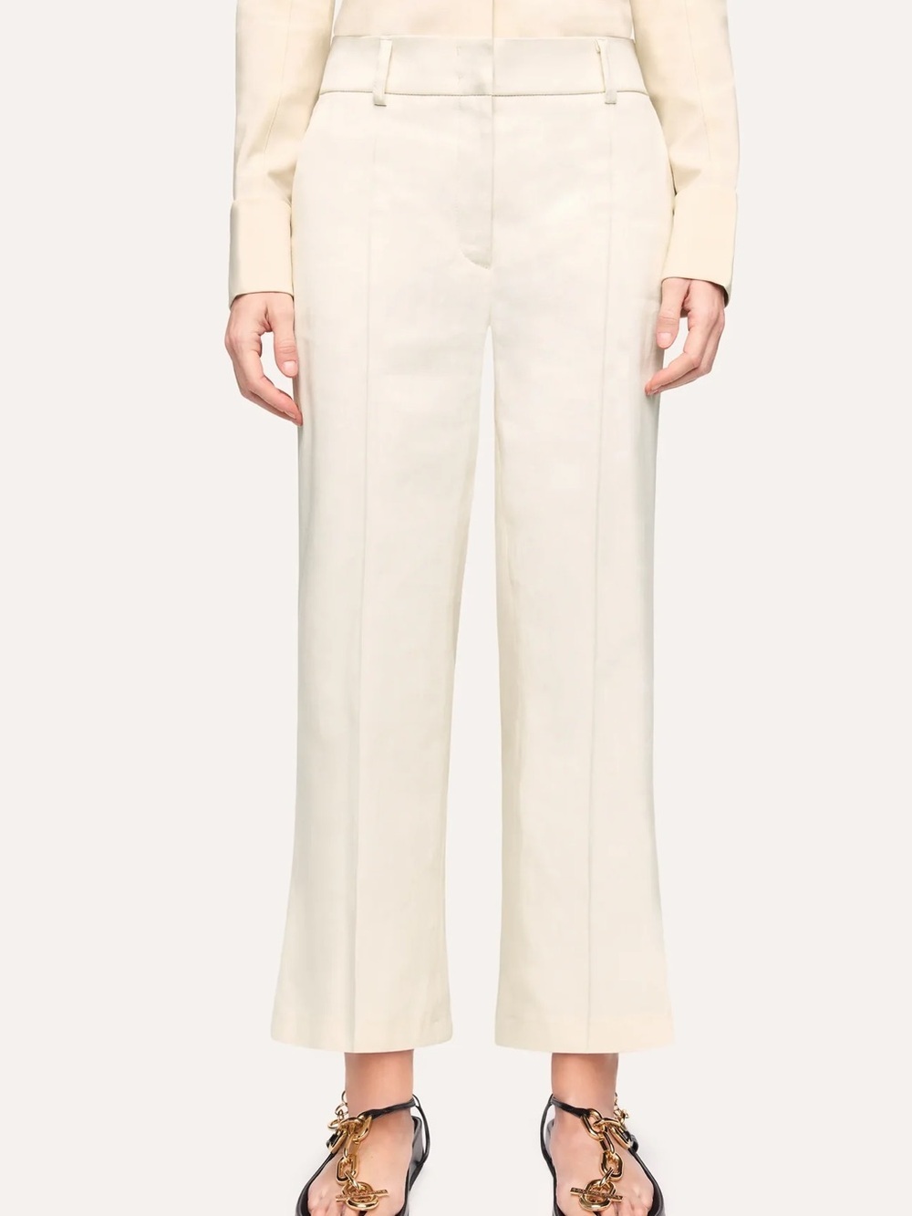 CAMBIO (12) California Cropped Trousers Wide Leg High-Quality Poly/Viscose Eggsh
